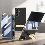 Custodia per telefono GKK con supporto girevole a filo singolo e chiusura magnetica pieghevole in pelle Phantom, effetto fantasma., For Samsung Galaxy Z TriFold