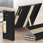 Custodia a libro GKK con motivo a rombi integrato e copertura completa, completa di supporto., For Samsung Galaxy Z TriFold
