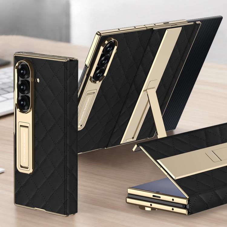 Custodia a libro GKK con motivo a rombi integrato e copertura completa, completa di supporto., For Samsung Galaxy Z TriFold