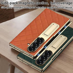 Custodia a libro GKK con motivo a rombi integrato e copertura completa, completa di supporto., For Samsung Galaxy Z TriFold