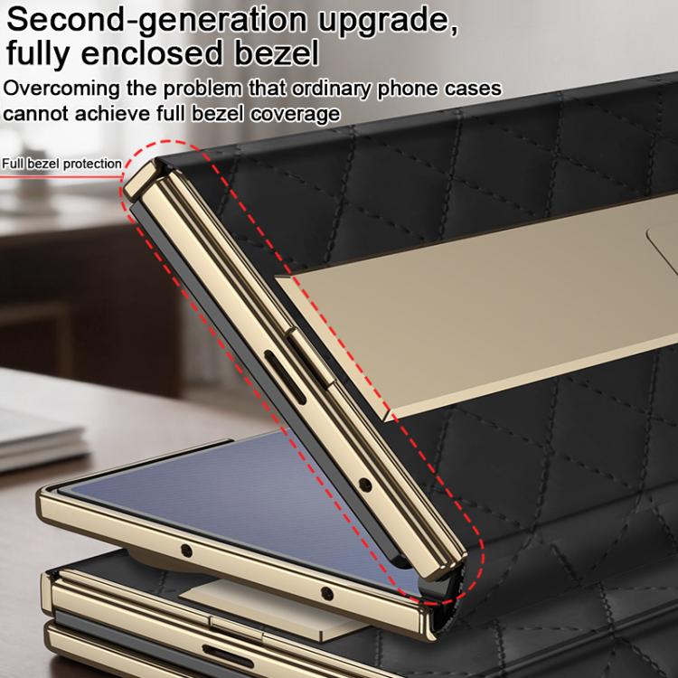 Custodia a libro GKK con motivo a rombi integrato e copertura completa, completa di supporto., For Samsung Galaxy Z TriFold