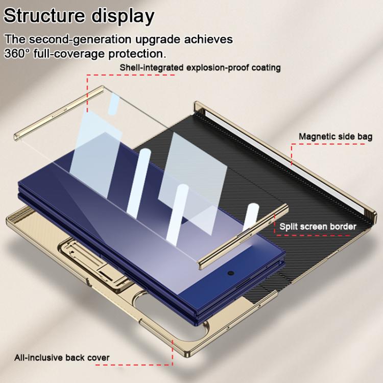 Custodia a libro GKK con motivo a rombi integrato e copertura completa, completa di supporto., For Samsung Galaxy Z TriFold