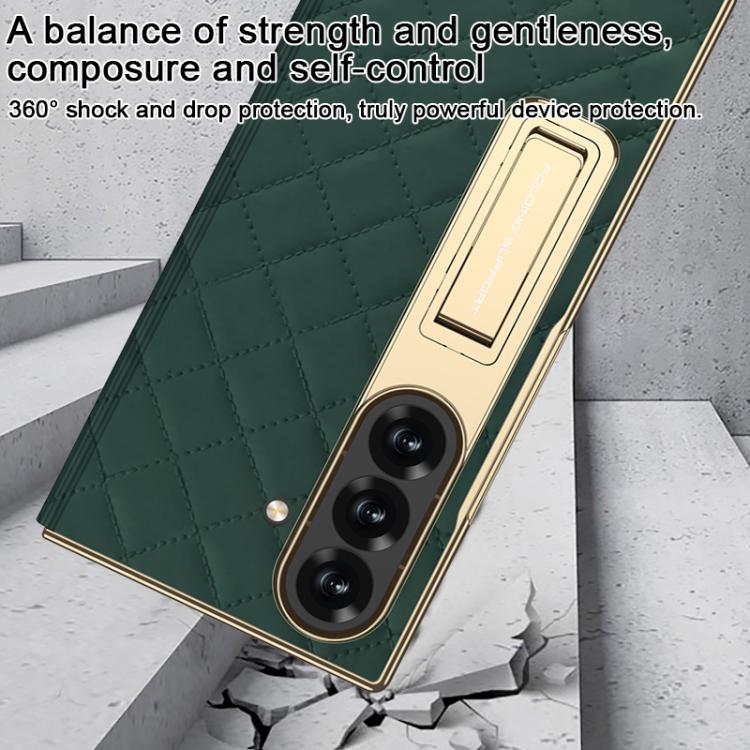 Custodia a libro GKK con motivo a rombi integrato e copertura completa, completa di supporto., For Samsung Galaxy Z TriFold