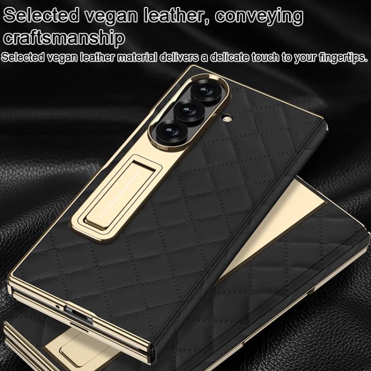 Custodia a libro GKK con motivo a rombi integrato e copertura completa, completa di supporto., For Samsung Galaxy Z TriFold