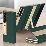 Custodia a libro GKK con motivo a rombi integrato e copertura completa, completa di supporto., For Samsung Galaxy Z TriFold