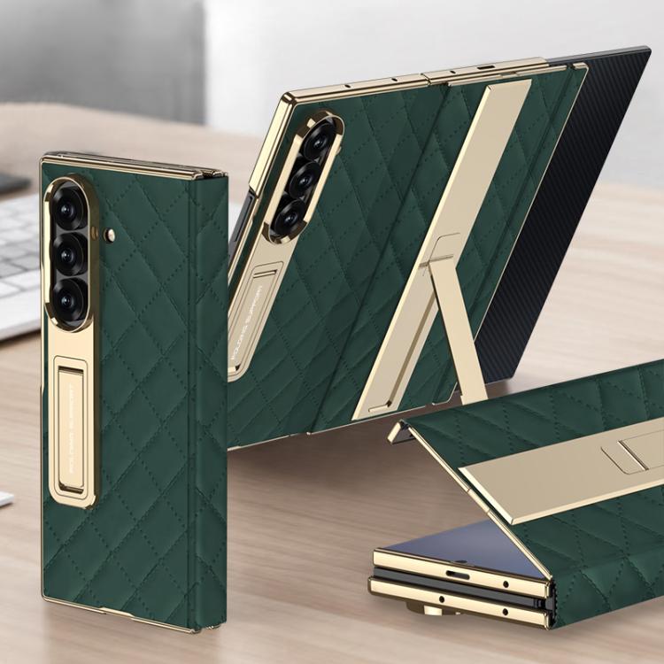 Custodia a libro GKK con motivo a rombi integrato e copertura completa, completa di supporto., For Samsung Galaxy Z TriFold