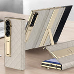 Custodia a libro GKK con motivo a rombi integrato e copertura completa, completa di supporto., For Samsung Galaxy Z TriFold