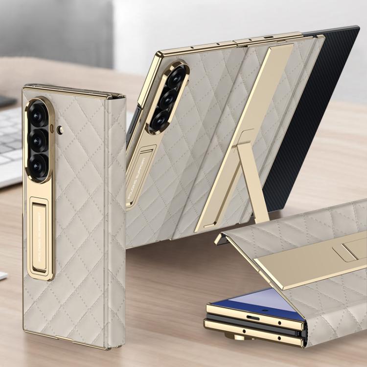 Custodia a libro GKK con motivo a rombi integrato e copertura completa, completa di supporto., For Samsung Galaxy Z TriFold