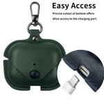 Custodia protettiva in pelle XDcase Business per auricolari con gancio, For AirPods Pro 3, For AirPods 4, For AirPods Pro 2 / 1