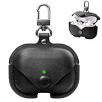 Custodia protettiva in pelle XDcase Business per auricolari con gancio, For AirPods Pro 3, For AirPods 4, For AirPods Pro 2 / 1