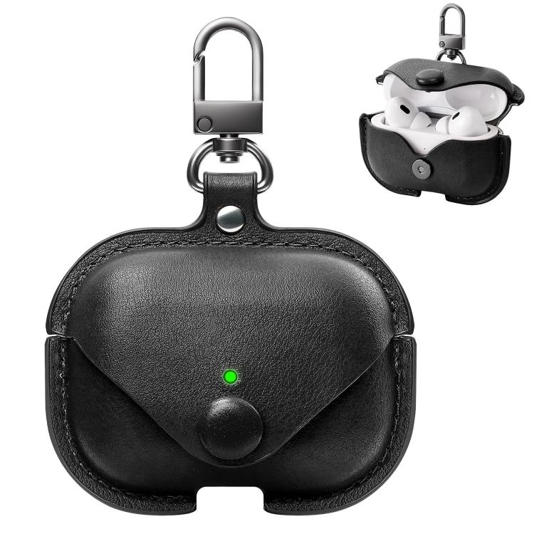 Custodia protettiva in pelle XDcase Business per auricolari con gancio, For AirPods Pro 3, For AirPods 4, For AirPods Pro 2 / 1