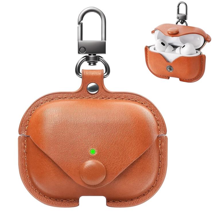 Custodia protettiva in pelle XDcase Business per auricolari con gancio, For AirPods Pro 3, For AirPods 4, For AirPods Pro 2 / 1