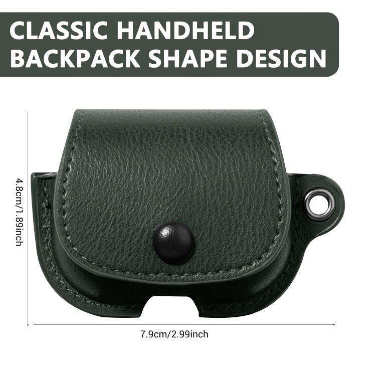 Custodia protettiva per auricolari XDcase in pelle PU stile zaino con moschettone., For AirPods Pro 3, For AirPods 4, For AirPods Pro 2 / 1