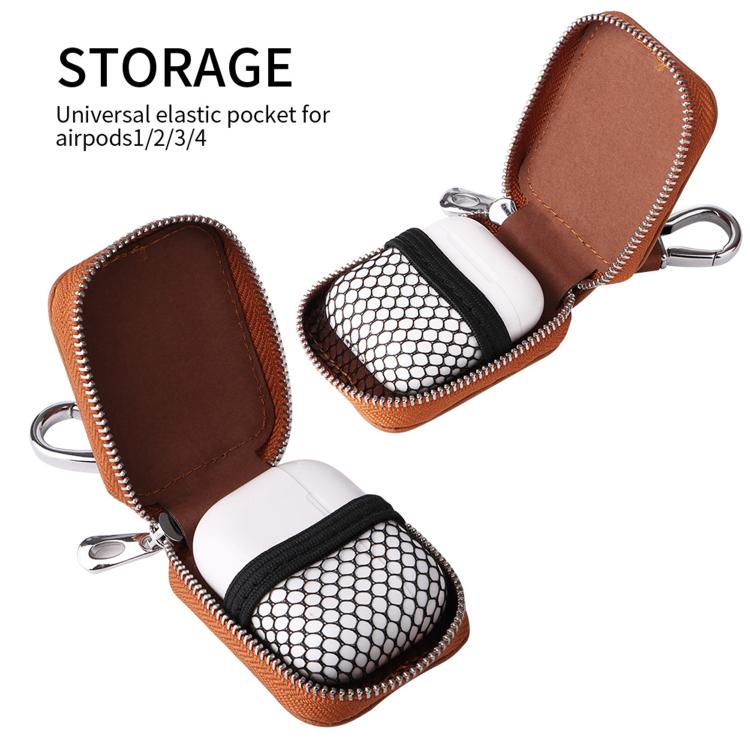 Custodia protettiva universale per auricolari in pelle PU XDcase con gancio