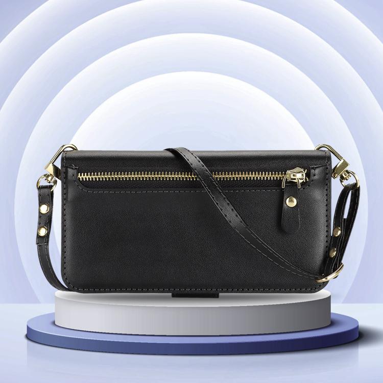 Borsa a tracolla con cerniera frontale, portafoglio multi-carta, custodia per telefono in pelle vegana, For iPhone 17 Pro Max, For iPhone 17 Pro, For iPhone 17, For iPhone Air