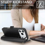 Borsa a tracolla con cerniera frontale, portafoglio multi-carta, custodia per telefono in pelle vegana, For iPhone 17 Pro Max, For iPhone 17 Pro, For iPhone 17, For iPhone Air