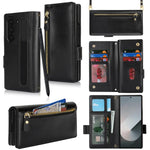 Borsa a tracolla con cerniera frontale, portafoglio multi-carta, custodia per telefono in pelle vegana, For Samsung Galaxy Z Fold6, For Samsung Galaxy Z Fold5
