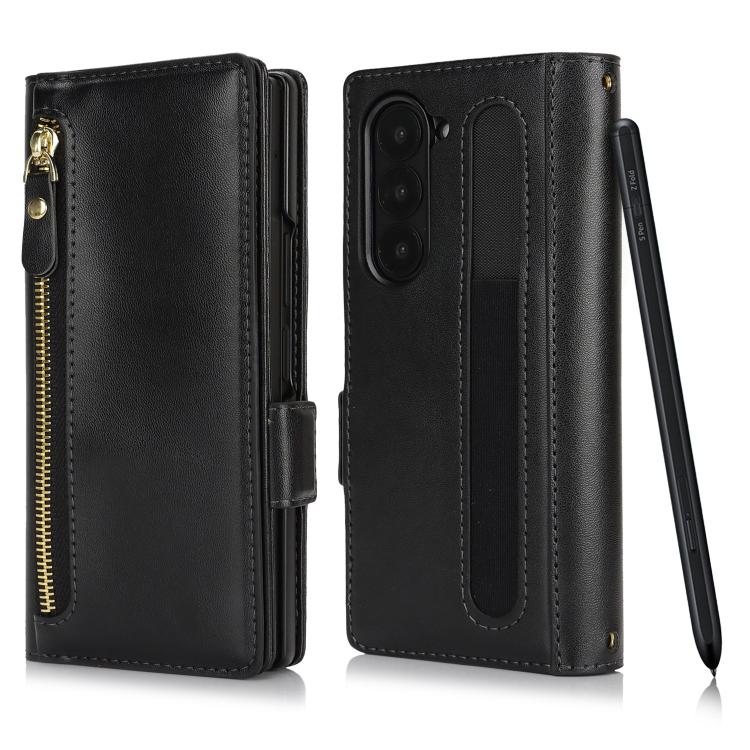 Borsa a tracolla con cerniera frontale, portafoglio multi-carta, custodia per telefono in pelle vegana, For Samsung Galaxy Z Fold6, For Samsung Galaxy Z Fold5