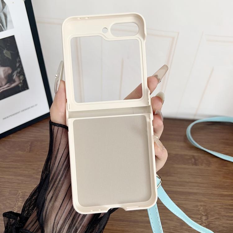 Custodia per telefono con retro in ecopelle vegana e cordino a tracolla, imbottitura ad aria, modello Wave., For Samsung Galaxy Z Flip3
