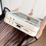 Custodia per telefono con retro in ecopelle vegana e cordino a tracolla, imbottitura ad aria, modello Wave., For Samsung Galaxy Z Flip3