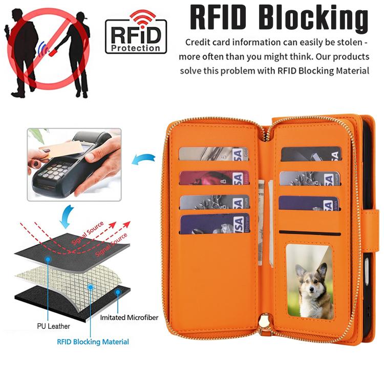 Portafoglio a tracolla con cerniera a reticolo di diamanti, protezione RFID, custodia per telefono in pelle vegana, For iPhone 17 Pro Max, For iPhone 17 Pro