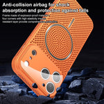 Custodia per telefono antiurto con airbag magnetico e sistema di raffreddamento Ice Armor, For iPhone 17 Pro Max, For iPhone 17 Pro