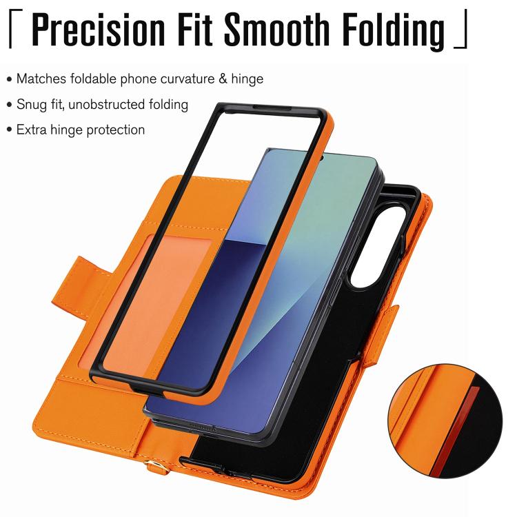 Portafoglio a tracolla con cerniera a reticolo di diamanti, protezione RFID, custodia per telefono in pelle vegana, For Samsung Galaxy Z Fold7 5G