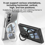 Custodia per telefono GKK pieghevole trasparente a copertura totale con cerniera magnetica integrata e supporto girevole., For Samsung Galaxy Z TriFold