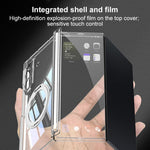 Custodia per telefono GKK pieghevole trasparente a copertura totale con cerniera magnetica integrata e supporto girevole., For Samsung Galaxy Z TriFold
