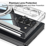 Custodia per telefono GKK pieghevole trasparente a copertura totale con cerniera magnetica integrata e supporto girevole., For Samsung Galaxy Z TriFold