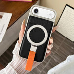 Anello con texture diamantata galvanizzata e supporto magnetico per telefono, For iPhone 17 Pro Max, For iPhone 17 Pro, For iPhone 17, For iPhone Air