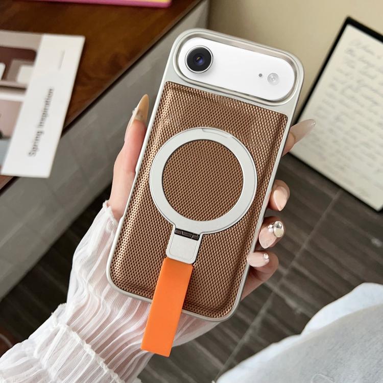 Anello con texture diamantata galvanizzata e supporto magnetico per telefono, For iPhone 17 Pro Max, For iPhone 17 Pro, For iPhone 17, For iPhone Air