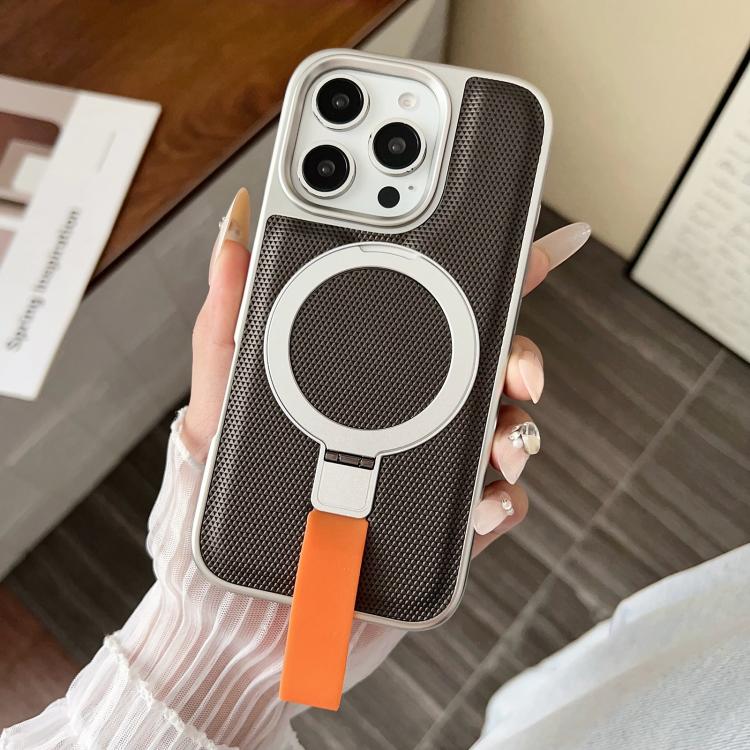 Anello con texture diamantata galvanizzata e supporto magnetico per telefono, For iPhone 15 Pro Max, For iPhone 15 Pro, For iPhone 15 Plus, For iPhone 15