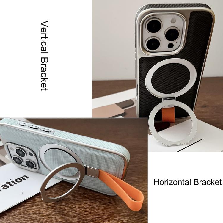 Anello con texture diamantata galvanizzata e supporto magnetico per telefono, For iPhone 17 Pro Max, For iPhone 17 Pro, For iPhone 17, For iPhone Air