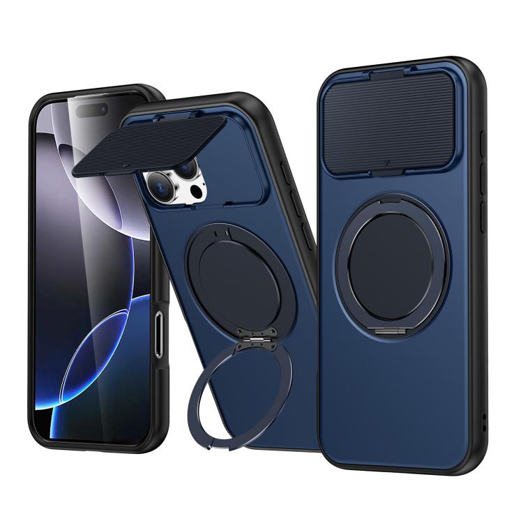 ShellGod - Supporto magnetico girevole con protezione per obiettivo in PC TPU - Custodia ibrida per telefono, For iPhone 17e / 16e, For iPhone Air, For iPhone 16 Pro Max, For iPhone 16 Pro