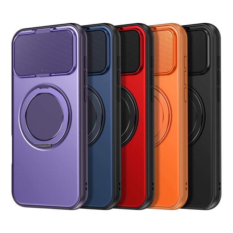 ShellGod - Supporto magnetico girevole con protezione per obiettivo in PC TPU - Custodia ibrida per telefono, For iPhone 15 Pro Max, For iPhone 15 Pro