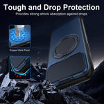 ShellGod - Supporto magnetico girevole con protezione per obiettivo in PC TPU - Custodia ibrida per telefono, For iPhone 15 Pro Max, For iPhone 15 Pro