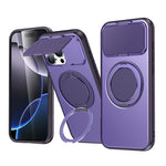 ShellGod - Supporto magnetico girevole con protezione per obiettivo in PC TPU - Custodia ibrida per telefono, For iPhone 15 Pro Max, For iPhone 15 Pro