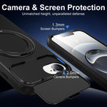 ShellGod - Supporto magnetico girevole con protezione per obiettivo in PC TPU - Custodia ibrida per telefono, For iPhone 17e / 16e, For iPhone Air, For iPhone 16 Pro Max, For iPhone 16 Pro
