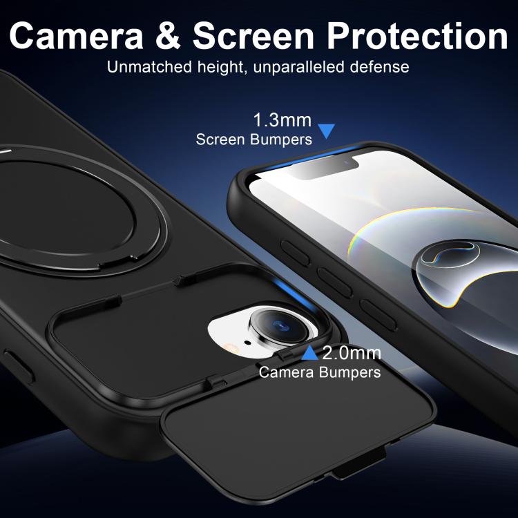 ShellGod - Supporto magnetico girevole con protezione per obiettivo in PC TPU - Custodia ibrida per telefono, For iPhone 17e / 16e, For iPhone Air, For iPhone 16 Pro Max, For iPhone 16 Pro