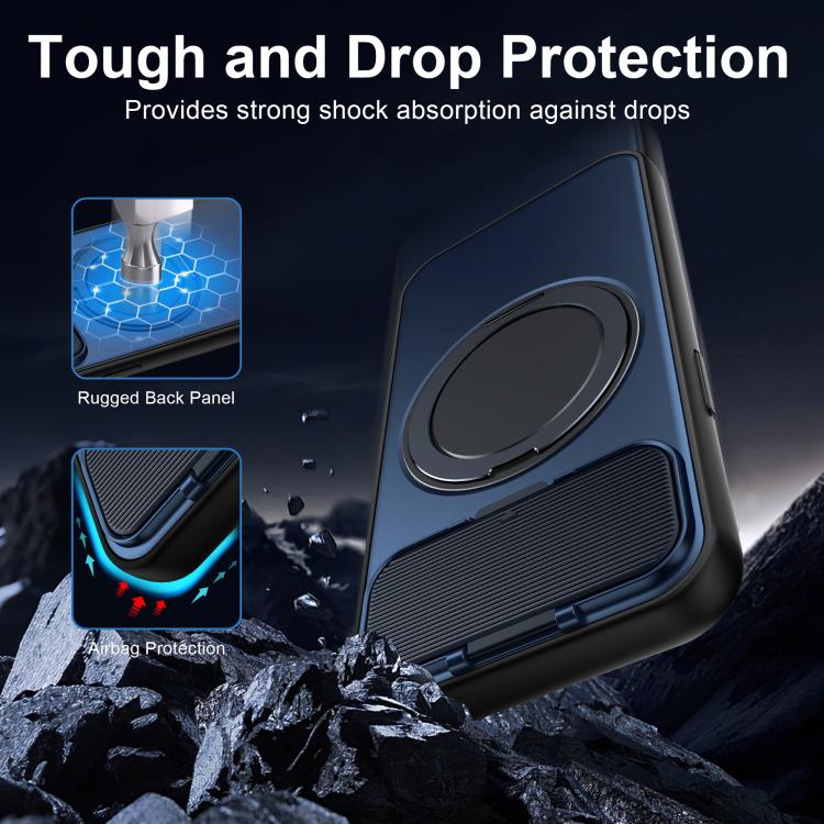 ShellGod - Supporto magnetico girevole con protezione per obiettivo in PC TPU - Custodia ibrida per telefono, For iPhone 17e / 16e, For iPhone Air, For iPhone 16 Pro Max, For iPhone 16 Pro
