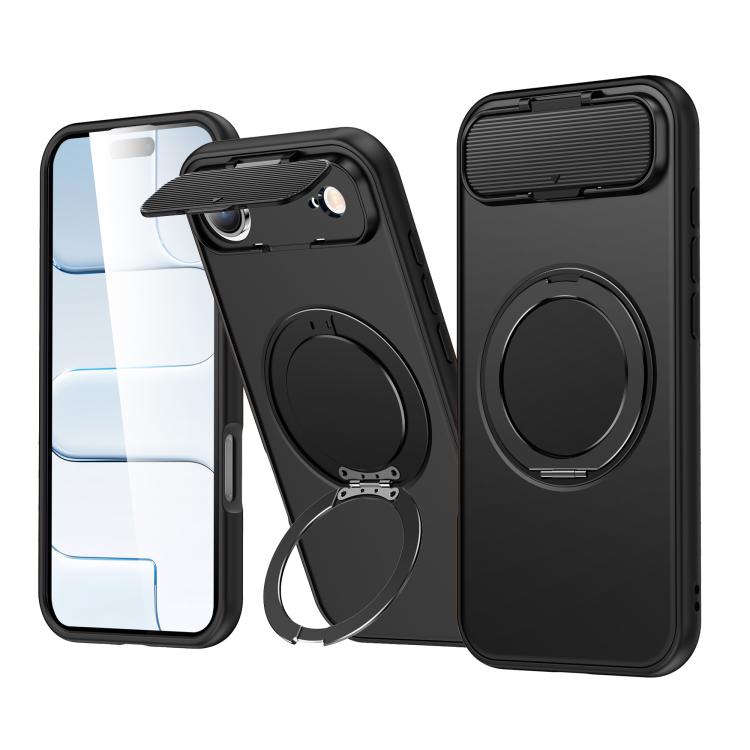 ShellGod - Supporto magnetico girevole con protezione per obiettivo in PC TPU - Custodia ibrida per telefono, For iPhone 17e / 16e, For iPhone Air, For iPhone 16 Pro Max, For iPhone 16 Pro