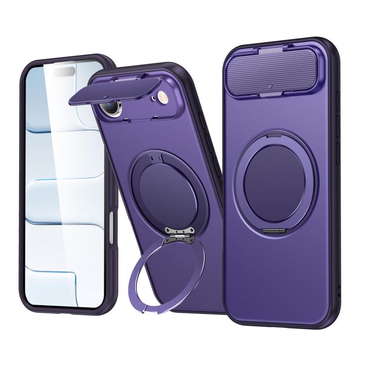 ShellGod - Supporto magnetico girevole con protezione per obiettivo in PC TPU - Custodia ibrida per telefono, For iPhone 17e / 16e, For iPhone Air, For iPhone 16 Pro Max, For iPhone 16 Pro