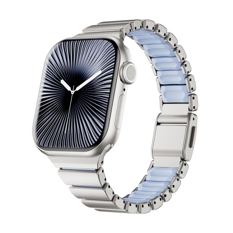 Cinturino per orologio magnetico in acciaio inossidabile con fibbia Norman e passante singolo per la vita., For Apple Watch 46mm / 49mm / 45mm / 44mm, For Apple Watch 42mm / 41mm / 40mm / 38mm
