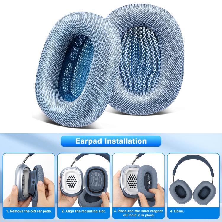 XDcase 1 paio di cuscinetti auricolari di ricambio magnetici in tessuto a rete, For AirPods Max