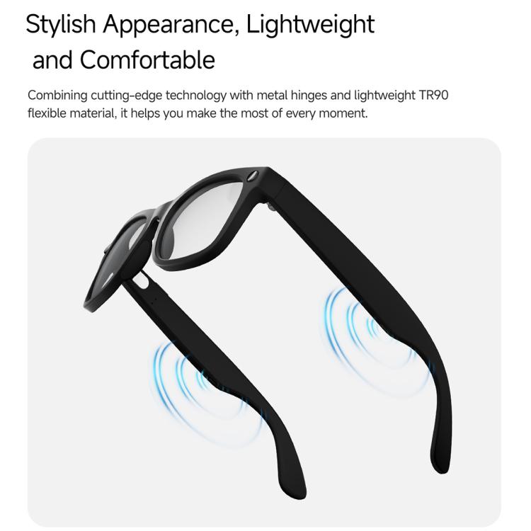 Occhiali MT5 Ultra Smart AI con fotocamera HD da 8 MP, registrazione video, trasmissione Wi-Fi e assistente vocale AI intelligente., Sunglasses, Anti Blue Light Lens