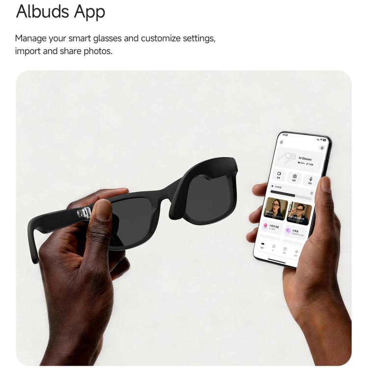 Occhiali MT5 Ultra Smart AI con fotocamera HD da 8 MP, registrazione video, trasmissione Wi-Fi e assistente vocale AI intelligente., Sunglasses, Anti Blue Light Lens