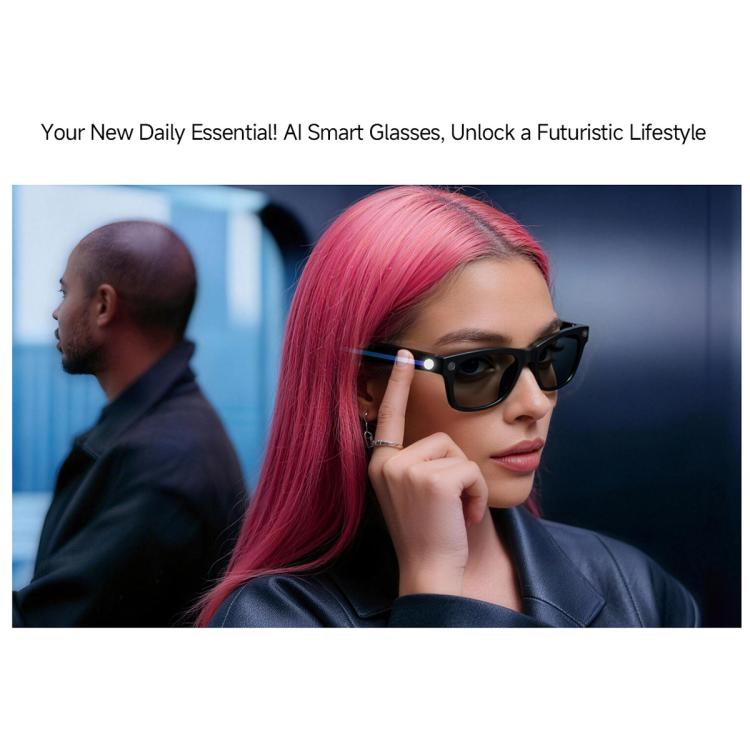 Occhiali MT5 Ultra Smart AI con fotocamera HD da 8 MP, registrazione video, trasmissione Wi-Fi e assistente vocale AI intelligente., Sunglasses, Anti Blue Light Lens