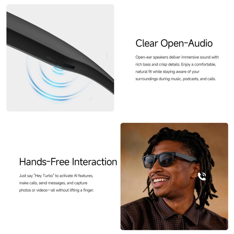 Occhiali MT5 Ultra Smart AI con fotocamera HD da 8 MP, registrazione video, trasmissione Wi-Fi e assistente vocale AI intelligente., Sunglasses, Anti Blue Light Lens