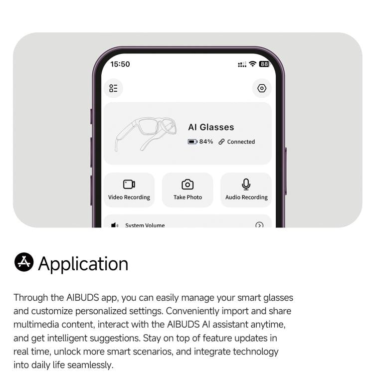 Occhiali MT5 Ultra Smart AI con fotocamera HD da 8 MP, registrazione video, trasmissione Wi-Fi e assistente vocale AI intelligente., Sunglasses, Anti Blue Light Lens